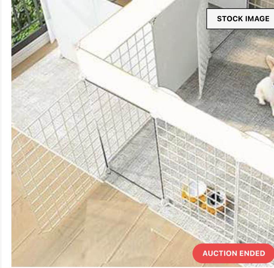 VCEPJH Puppy Play Pen for Indoor Portable Dog Playpen with Door 18 Panels DIY Small Animals Cage Metal Wire Yard Fence Pet Exercise Pen for Small-Sized Dog Kitten Rabbit Guinea Pigs Ferret (White) 18 Panels-White