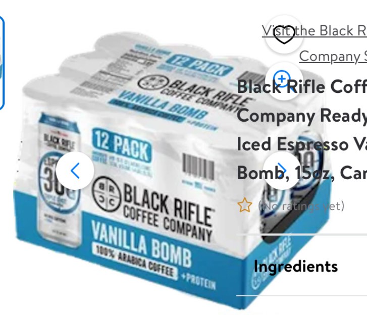 Black Rifle Coffee Company Ready-To-Drink, Iced Espresso Vanilla Bomb, 15oz, Can, 12 Pk