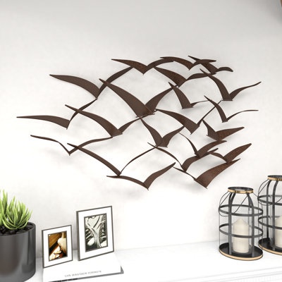 Metal Flying Flock Of Bird Home Wall Decor