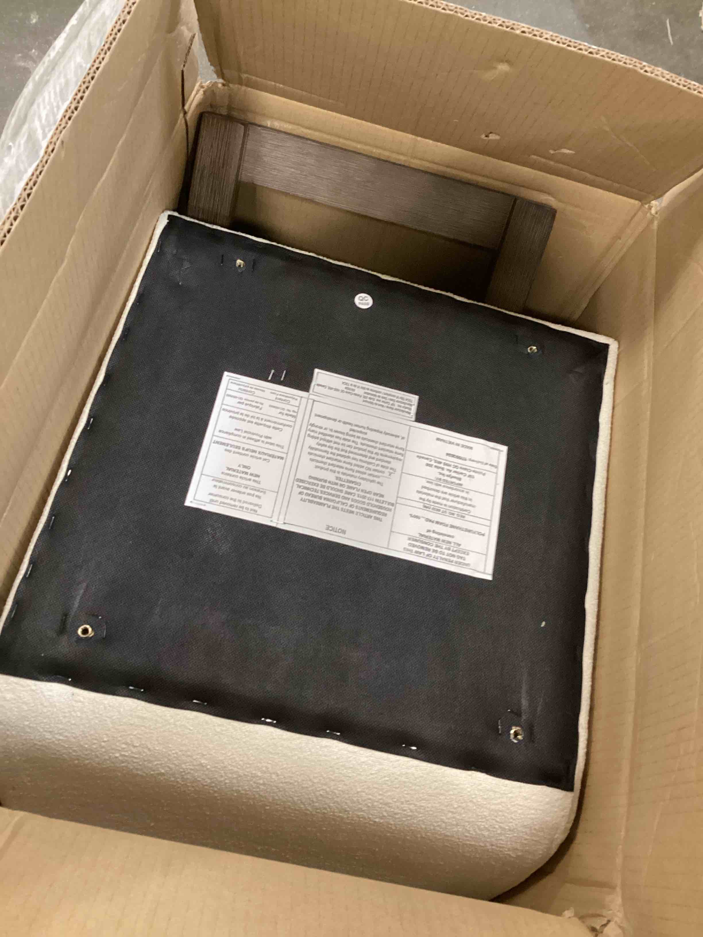 Condition photo showing Good Condition for Nathan James Gracie Modern Counter Height Bar Stool with Back, Counter Stool Upholstered Chair with Natural Textured Linen and Brushed Wooden Legs, White/Dark Brown