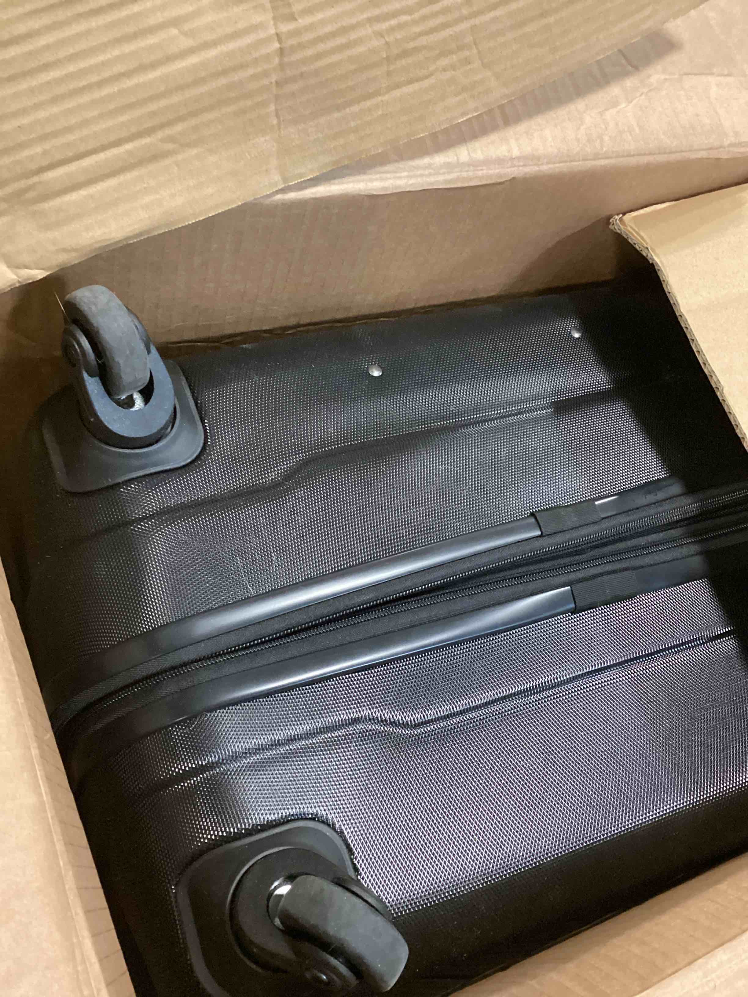 Condition photo showing As Is for Samsonite Omni Pc Hardside Expandable Luggage with Spinner Wheels, Black, 2-Piece Set (20/28) 2-Piece Set (20/28) Black