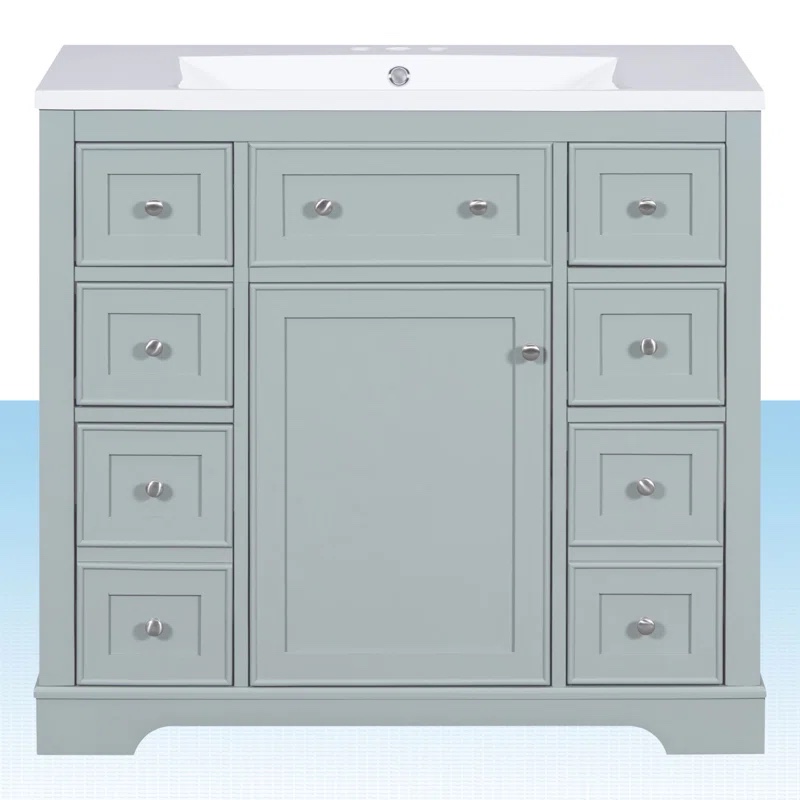 Omarius 36" Single Bathroom Vanity with Ceramic Top