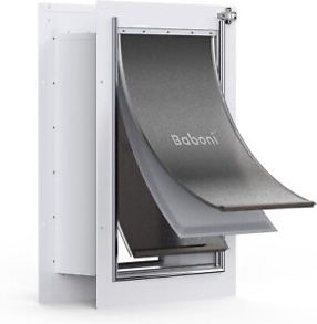 BABONI 3-FLAPS PET DOOR FOR INTERIOR AND EXTERIOR DOORS, STEEL FRAME LARGE 100lb
