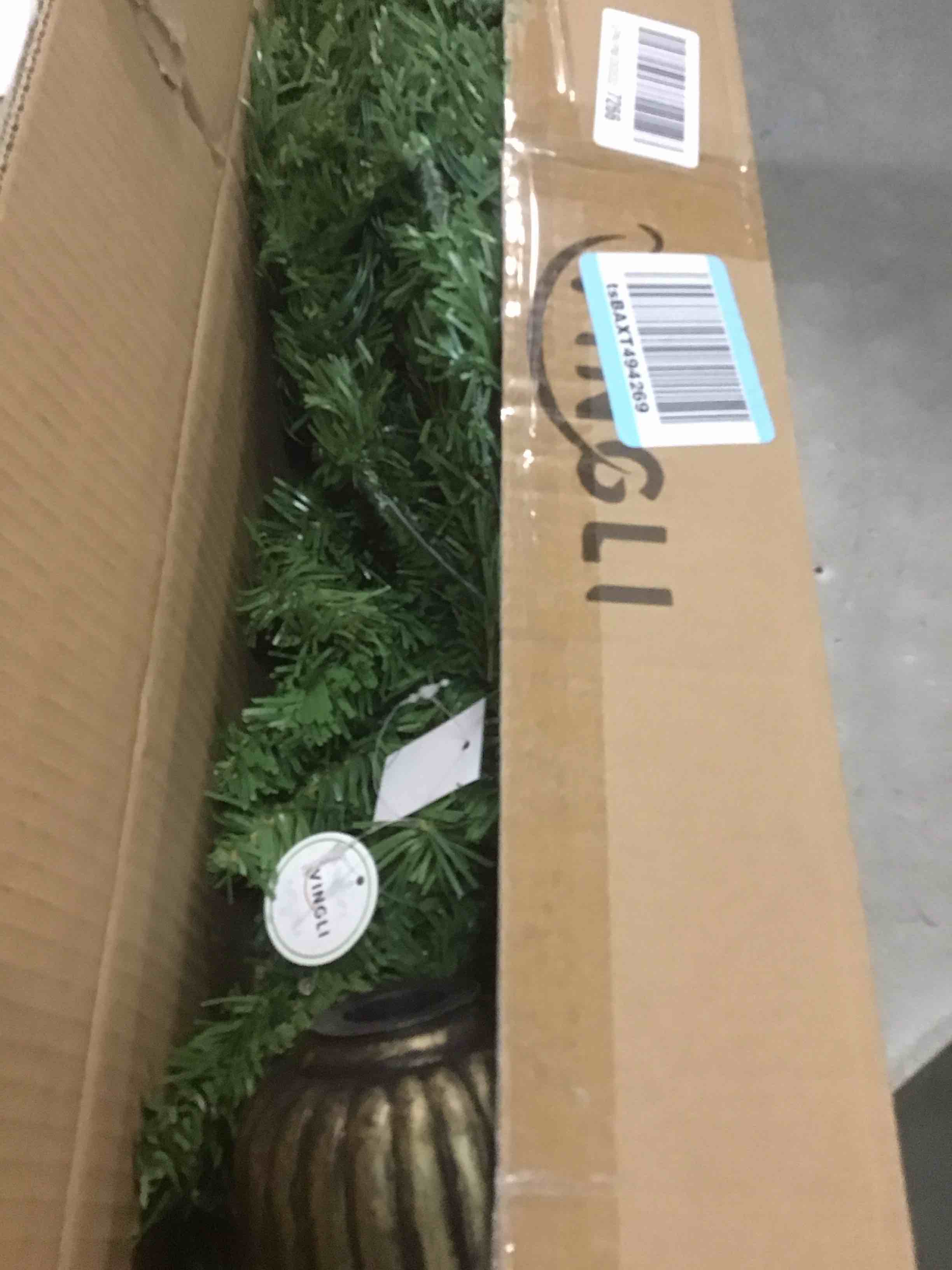 Condition photo showing Good Condition for VINGLI 4ft Pre-lit Artificial Christmas Pine Tree with 80 Warm White Lights, Xmas Entrance Tree Holiday Party Decorations 4 FT Green