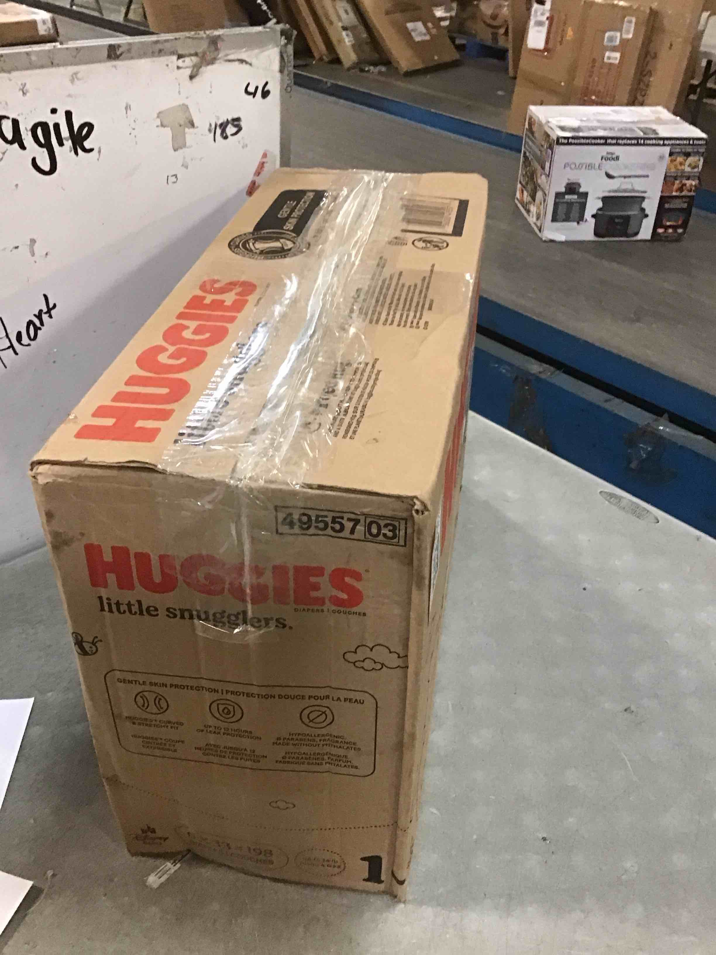 Condition photo showing New/Like New for Huggies Size 1 Diapers, Little Snugglers Diapers, Size 1 (8-14 lbs), 198 Ct (6 packs of 33)