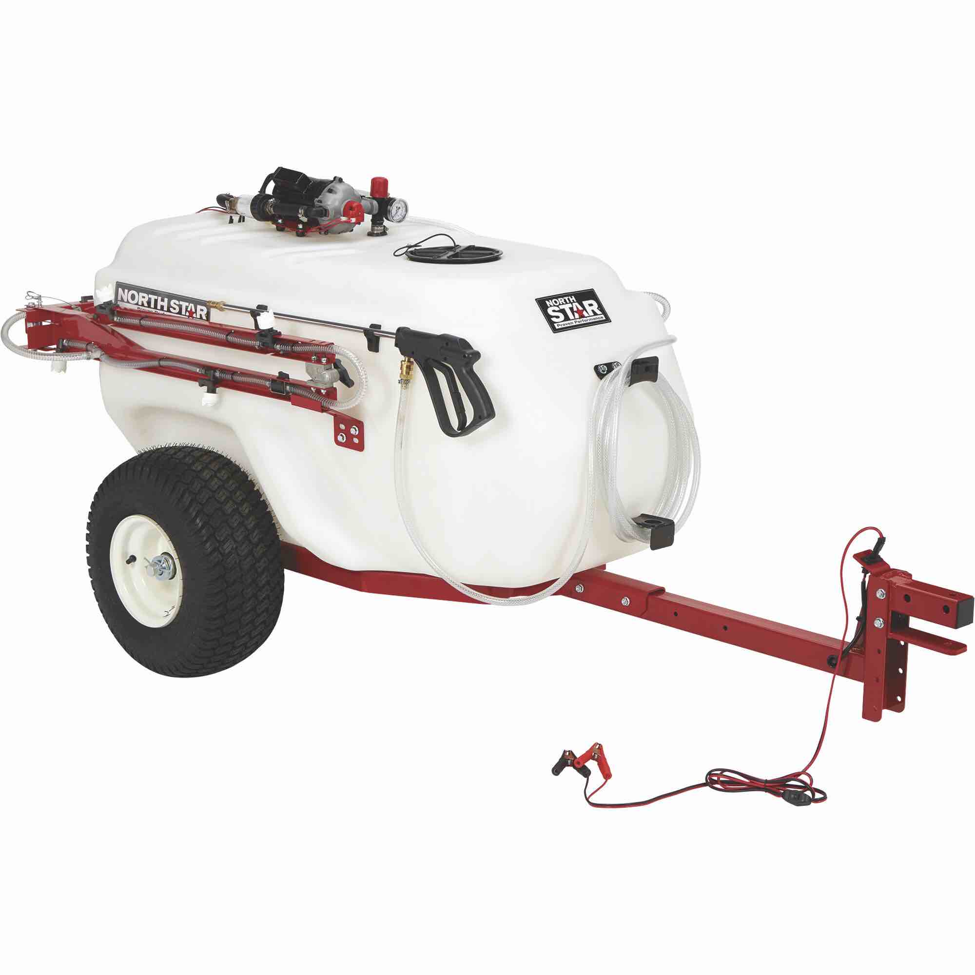 North Star tow behind boom broadcast and spot sprayer 101 gallon NorthStar Tow-Behind Trailer Boom Broadcast and Spot Sprayer, 101 Gallons, 7 GPM, 12V DC