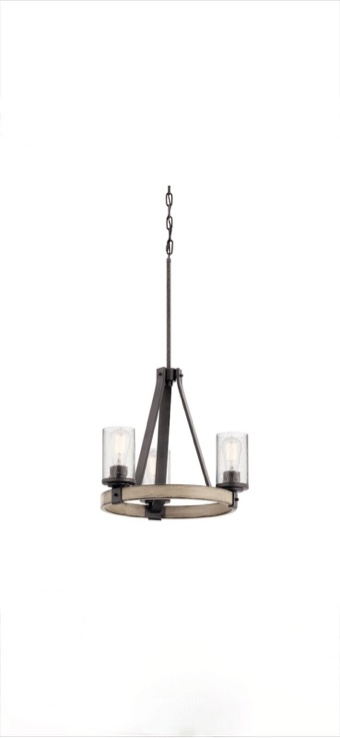 Kichler Barrington 3-Light Antique Black Rustic Dry rated Chandelier