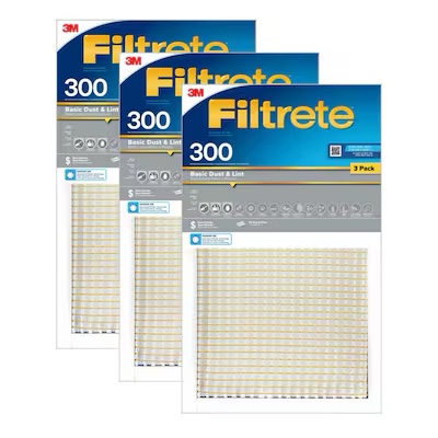 Filtrete 16-in W x 20-in L x 1-in MERV 5 300 MPR Basic Dust and Lint Electrostatic Air Filter (3-Pack