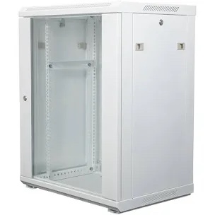 NavePoint 12U Network Cabinet with Glass Door – 12U Wall Mount Server Cabinet White 19” Rack for IT Equipment, AV Devices, Networking Equipment –17” Deep Server Rack Enclosure