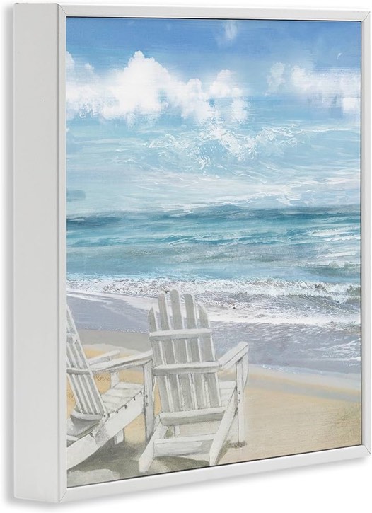 ( similar ) Stupell Industries Adirondack Chairs on The Beach Painting, Design by Main Line Studio White Framed Wall Art, 12x12, Blue Visit the Stupell Industries Store