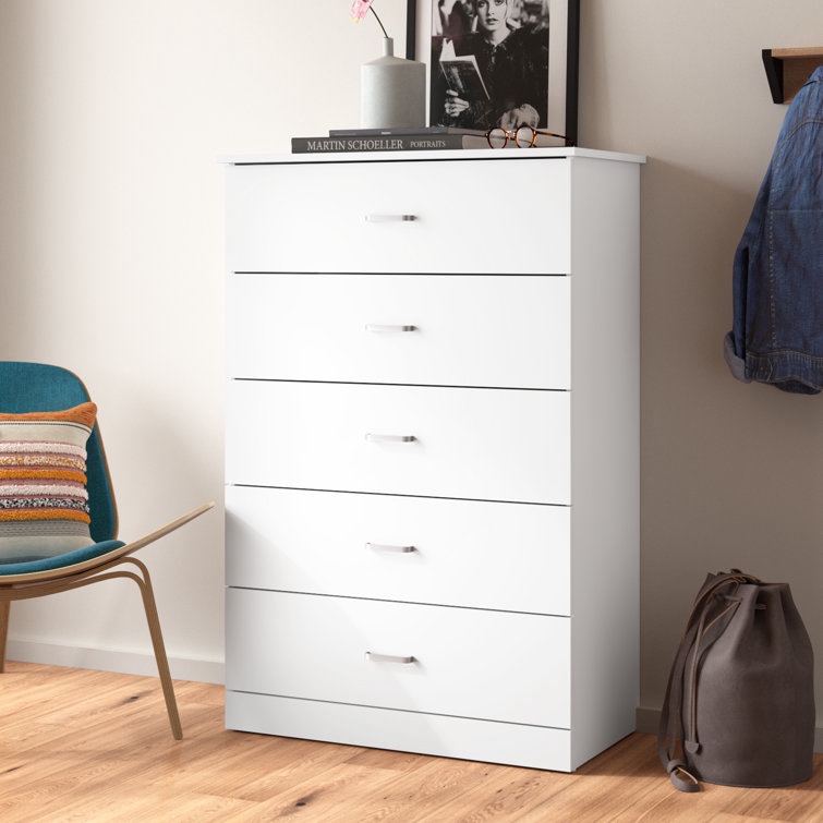 White Allyannah 5 Drawer 31.5'' W Dresser