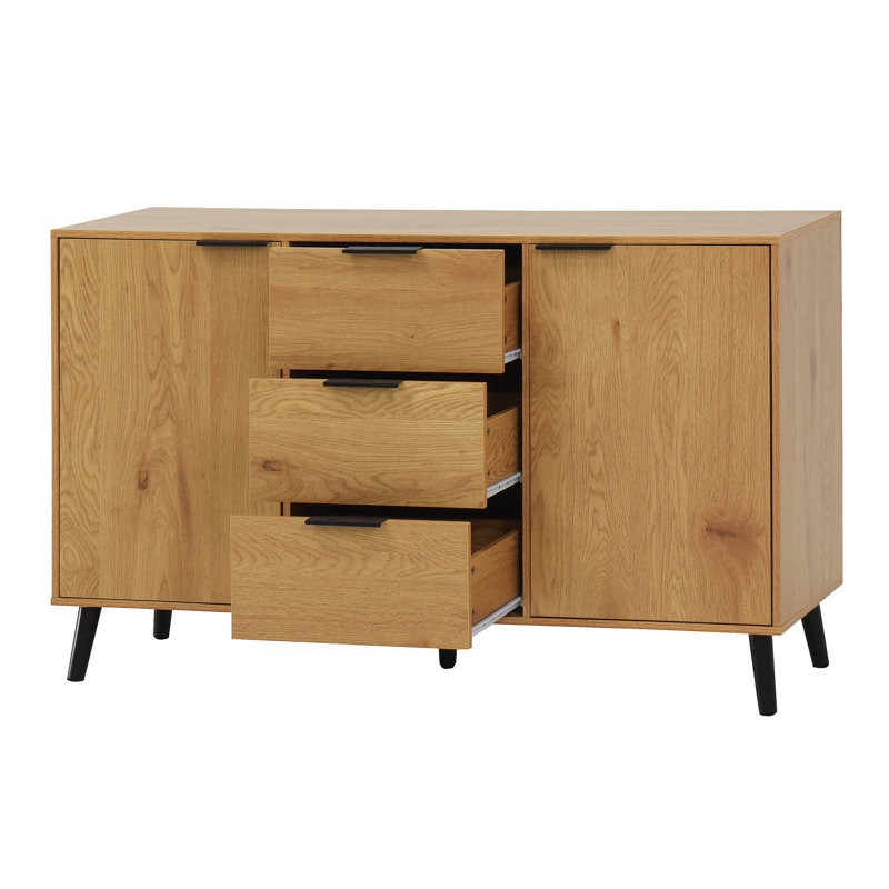 Sideboard Buffet Cabinet with Storage, Wood Coffee Bar Cabinet, 47.2" Kitchen Cabinet with 3 Drawers & 2 Doors, Kitchen Buffet Cabinet Cupboardwayfair