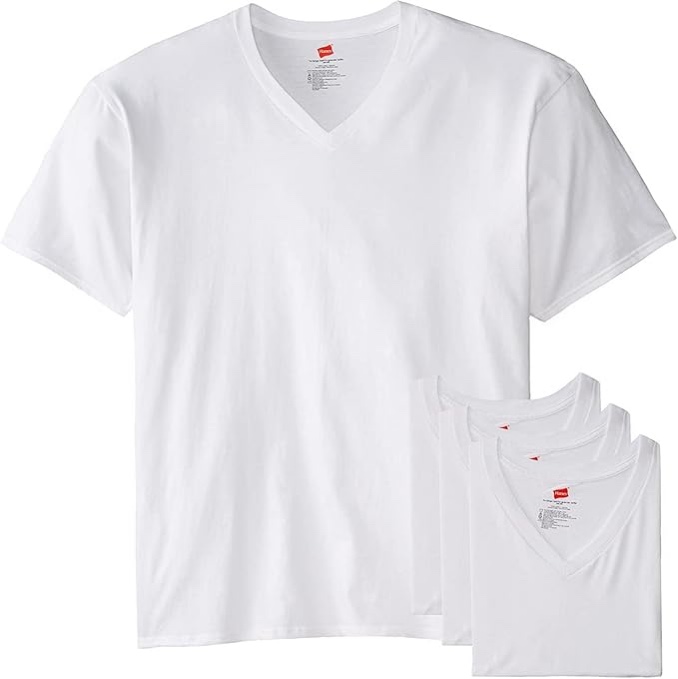 Hanes Men's White V-Neck Super Value 10-Pack, Best Cotton Undershirts ...