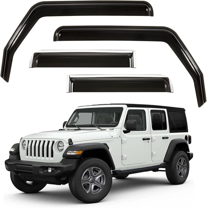 ALAVENTE Side Window Deflector Rain Guards in-Channel Window Visor for Jeep Wrangler JL JLU 2018-2022 4-Door, Black (Not for JK) For Jeep Wrangler JL (4 Door)