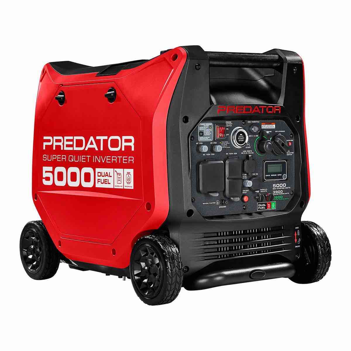 PREDATOR 5000 Watt Dual-Fuel SUPER QUIET Inverter Generator with Remote Start and CO SECURE Technology, EPA