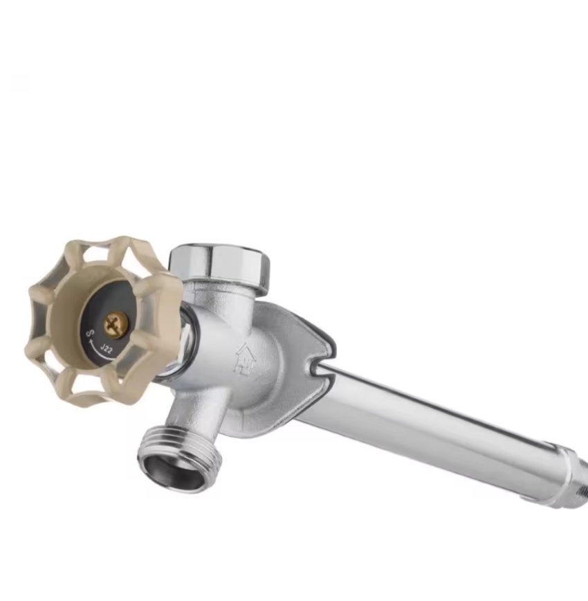 Everbilt 3/4 in. MIP or 1/2 in. FIP x 3/4 in. MHT, 8 in. Long Brass Anti-Siphon Frost Free Sillcock