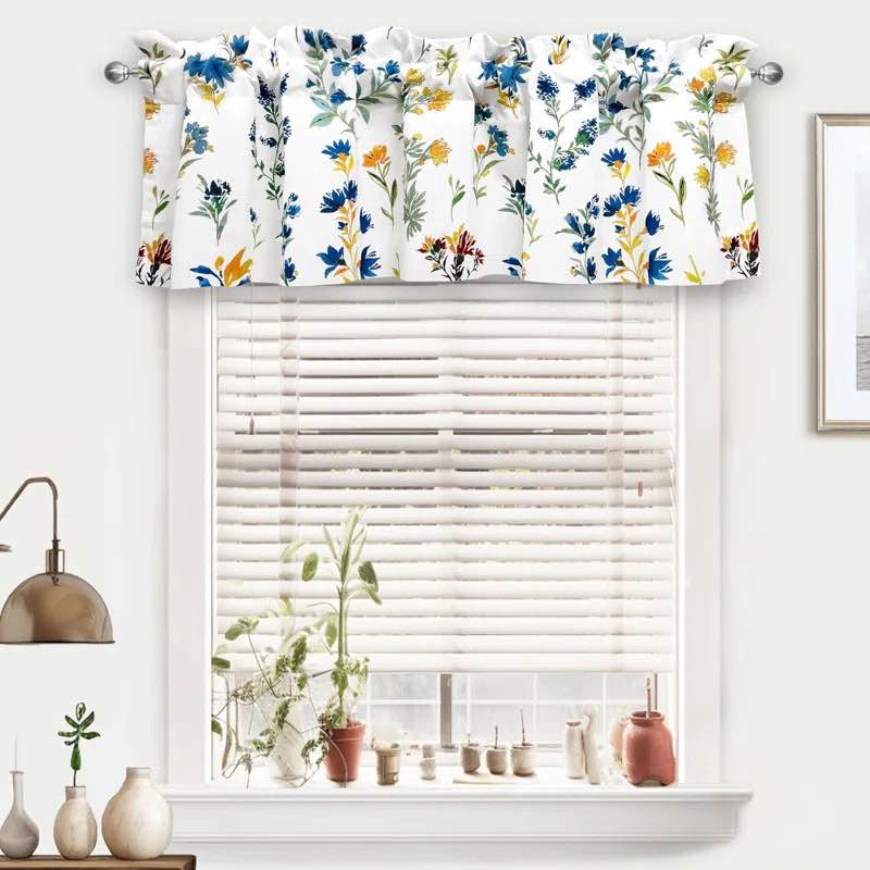 Floral Tailored 52" Window Valance