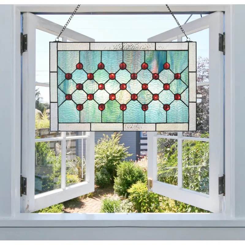 Fine Art Lighting Ocean Gem Stained Glass Window Panel