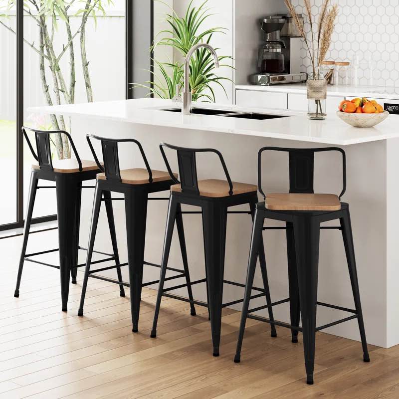 (similar) (incomplete) Tauber Set of 4 Swivel Counter & Bar Stool