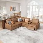 (incomplete))Power Recliner, Reclining Sectional Sofa With Console& Single Right Recliner, Leather Modular Sofa With Cup Holder& USB Port, L Shaped Couch For Living Room