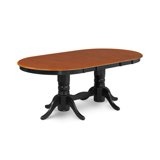 M&amp;D Furniture SOT-BLC-TP Somerville oval-shaped dining table with 18" butterfly leaf in Black &amp; Cherry finish