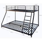 Black Heavy Duty Twin over Full Metal Bunk Bed, Easy Assembly with Enhanced Upper-Level Guardrail