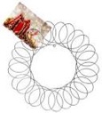 Red Co. Silver Metal Wreath - Wall Mount Christmas Card Holder - 17" Dia