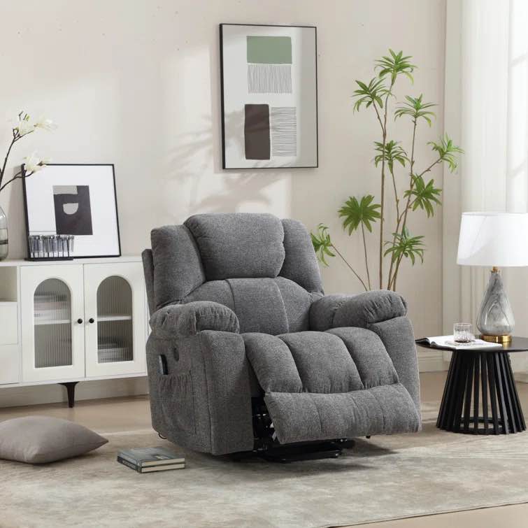 ( Incomplete, Box 1/3   ) ( Similar ) 40.6" W Oversize Big Man Power Lift Assist Recliner Chair With Massage & Heating & Dual Cupholders & USB