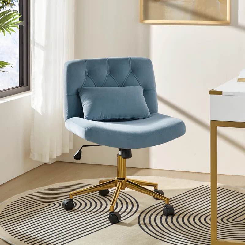 Guitarra Modern Polyester Tilting Criss Cross Office Chair with Pillow