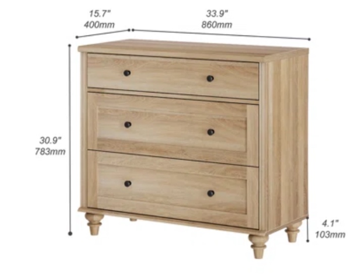 Off Dressers With 6 Drawers, Mid Century Modern Wooden Closet Storage Organizer For Living Room, Nursery, Hallway (Base/Top) Color: Beige/Beige