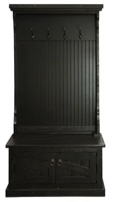 Rustic Antique Black Kinley Hall Tree 37.5'' Wide with Bench and Shoe Storage