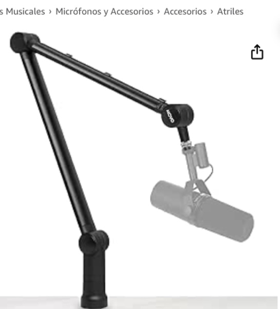 Movo ASM-7 Soporte de brazo de brazo de micrfono de escritorio - Soporte de micrfono de escritorio con abrazadera de escritorio - Soporte de escritorio de brazo de micrfono ajustable - Compatible