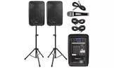 Knox Gear 8in. Active Loudspeakers Combo Set with USB, SD and Bluetooth