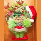 christmas wreaths for front door,thief christmas plush wreath,christmas thief stole silk ribbon plush legs for christmas decorations, stuffed legs toy for christmas indoor front door -20inch