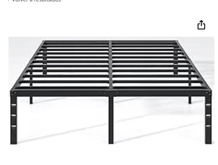 NEW JETO Metal Bed Frame-Simple and Atmospheric Metal Platform Bed Frame, Storage Space Under The Bed Heavy Duty Frame Bed, Durable Full Size Bed Frame, 16 Inch, Full