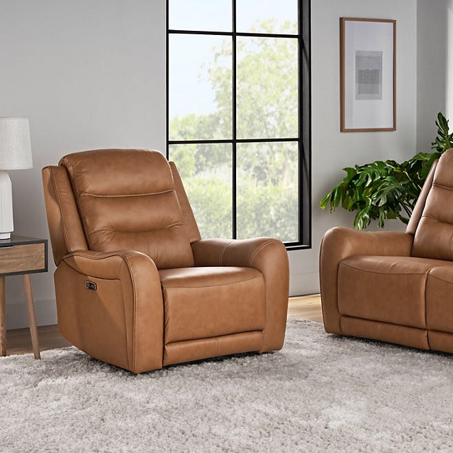 member's mark cooper power reclining leather chair