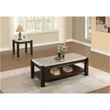 Homelegance 5466-30 Festus Collection Cocktail Table with Marble Top  Cherry - 48 x 24 x 19 in.