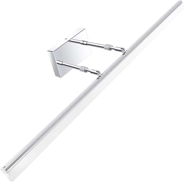 Aipsun 24 inch Modern LED Vanity Lights Adjustable Bathroom Vanity Light Fixtures Chrome Bathroom Light Fixture Over Mirror 5500K Chrome 23.6 in