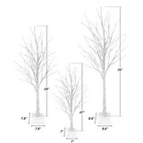 LED Lighted Tree Lamp, 3 Pieces Prelit Birch Tree-4ft 5ft 6ft, Inside and Outside, Summer Wedding Christmas Party Home Decor, Warm White