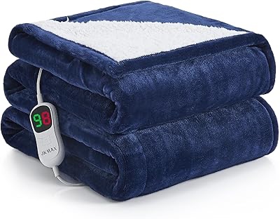 Biddeford Blankets Microplush Electric Heated Throw Blanket with Adjustable Heat Settings and Auto Shut-Off Timer, Machine Washable, Digital Controller, Throw