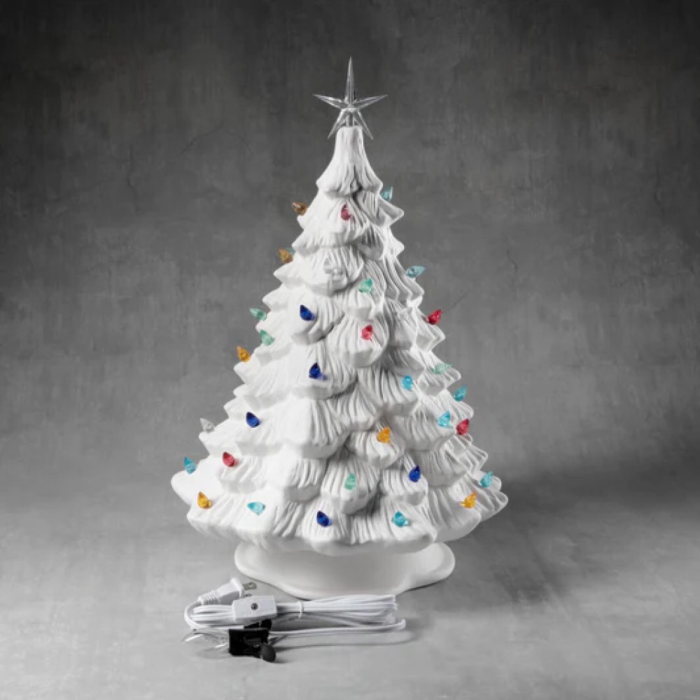 Ceramic Bisque Christmas Tree - 16 inch with base