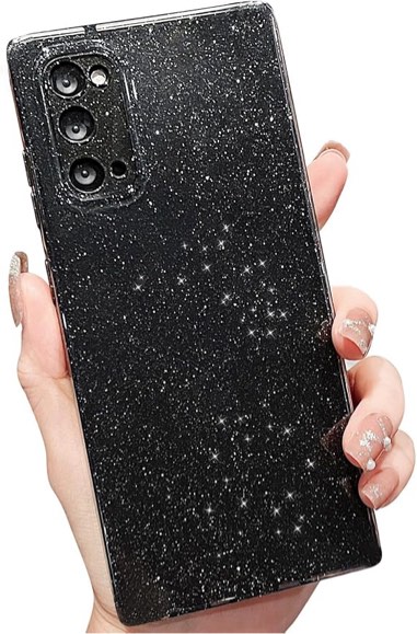MINSCOSE Compatible with Samsung Galaxy Note 20 5G Case,Cute Bling Glitter Thin Slim Shockproof TPU Sparkly Cover for Women Girl for Galaxy Note 20 6.7 INCH-Black