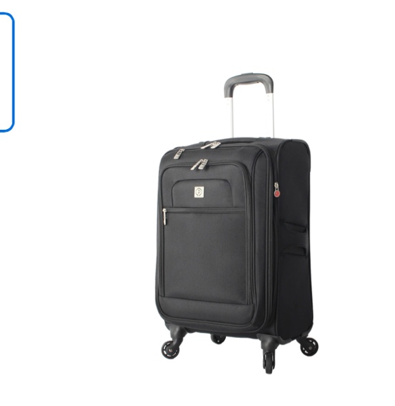 Protege, Arendale Soft Side 20” Expandable Carry-On Luggage, Black, Adult