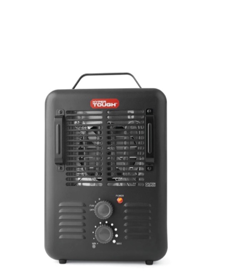 Hyper Tough 1500W Electric Utility Fan- Forced Space Heater, Indoor, Black, DQ2211