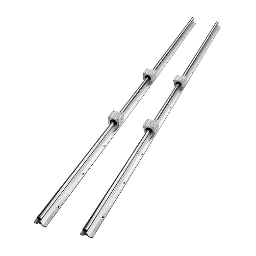 VEVOR Linear Rail, 2PCS SBR20-1500mm, Linear Slide Rail, 4 PCS SBR20UU Bearing Block CNC Kit Linear Rails and Bearings Kit CNC Rails Linear Rail Set, for Automated Machines and Equipment