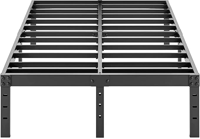 ALDRICH Metal Bed Frame Queen Size - 16 Inch Tall Black Basic Steel Slats Platform, Easy Assembly Heavy Duty Noise Free Bedframes, No Box Spring Needed
