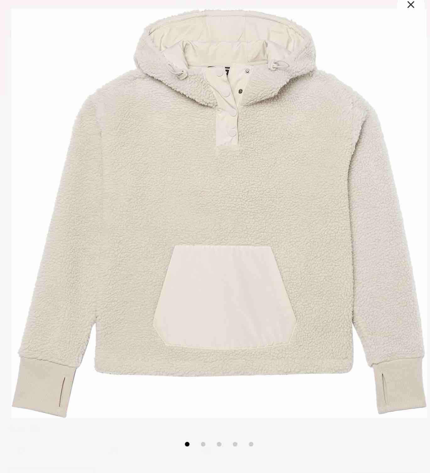 Amazon Essentials Women's Teddy Fleece Quarter Button Hooded Jacket (Available in Plus Size)