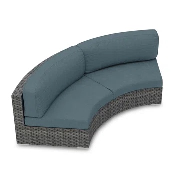 Curved loveseat cast lagoon