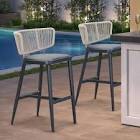 Metal Outdoor 28.7'' Bar Stool with Cushion INCOMPLETE 