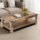damika rectangular coffee table with 2 - tier storage